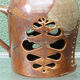 Signed enamelled stoneware lantern, Puisaye