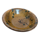 VALLAURIS Saladier plat à soupe ancien Terre cuite vernissée 30,5 cm