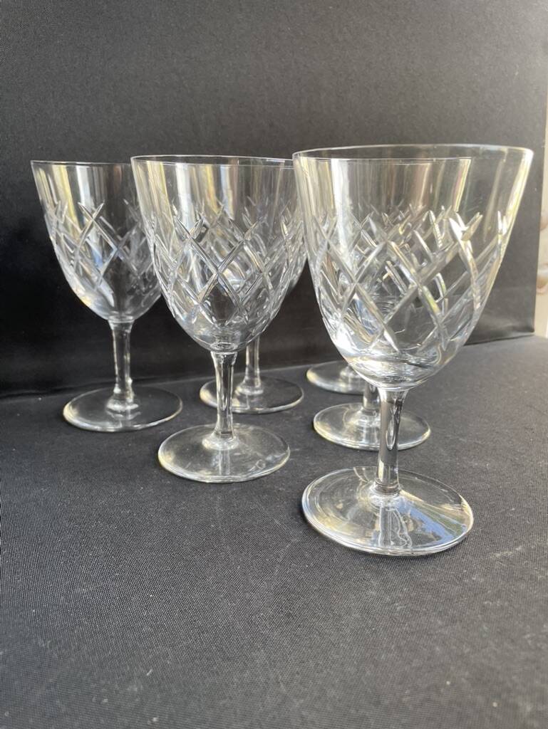 6 water glasses - cut crystal – cristalleries royales de champagne