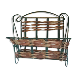 Wicker and metal magazine door