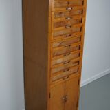 Vintage italian beech haberdashery shop cabinet, 1950s
