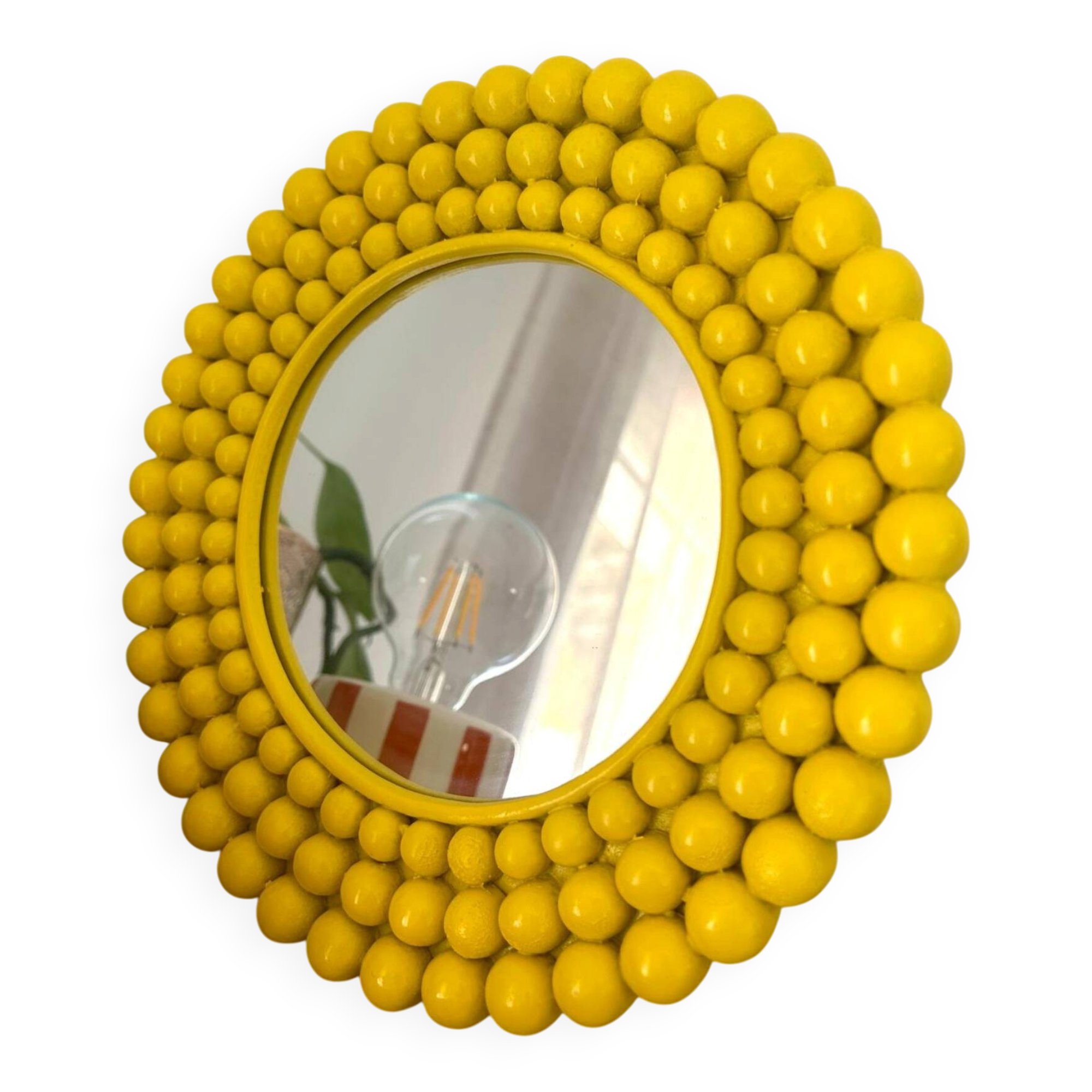 Miroir décoratif jaune pop