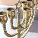 Vintage Candelabras 9 Branch Menorah Jewish Judaica Golden Candle Holders Brass