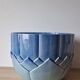 Large blue Art Deco Sarreguemines flowerpot