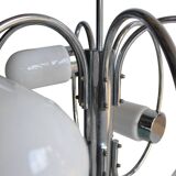 Space Age chrome-plated stylish pendant ceiling lamp, 1970s