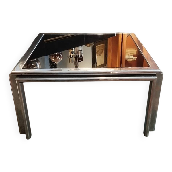 Table basse en verre et chrome
