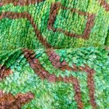 Green Beni Ouarain Berber rug with brown patterns, 1.45x1.10m
