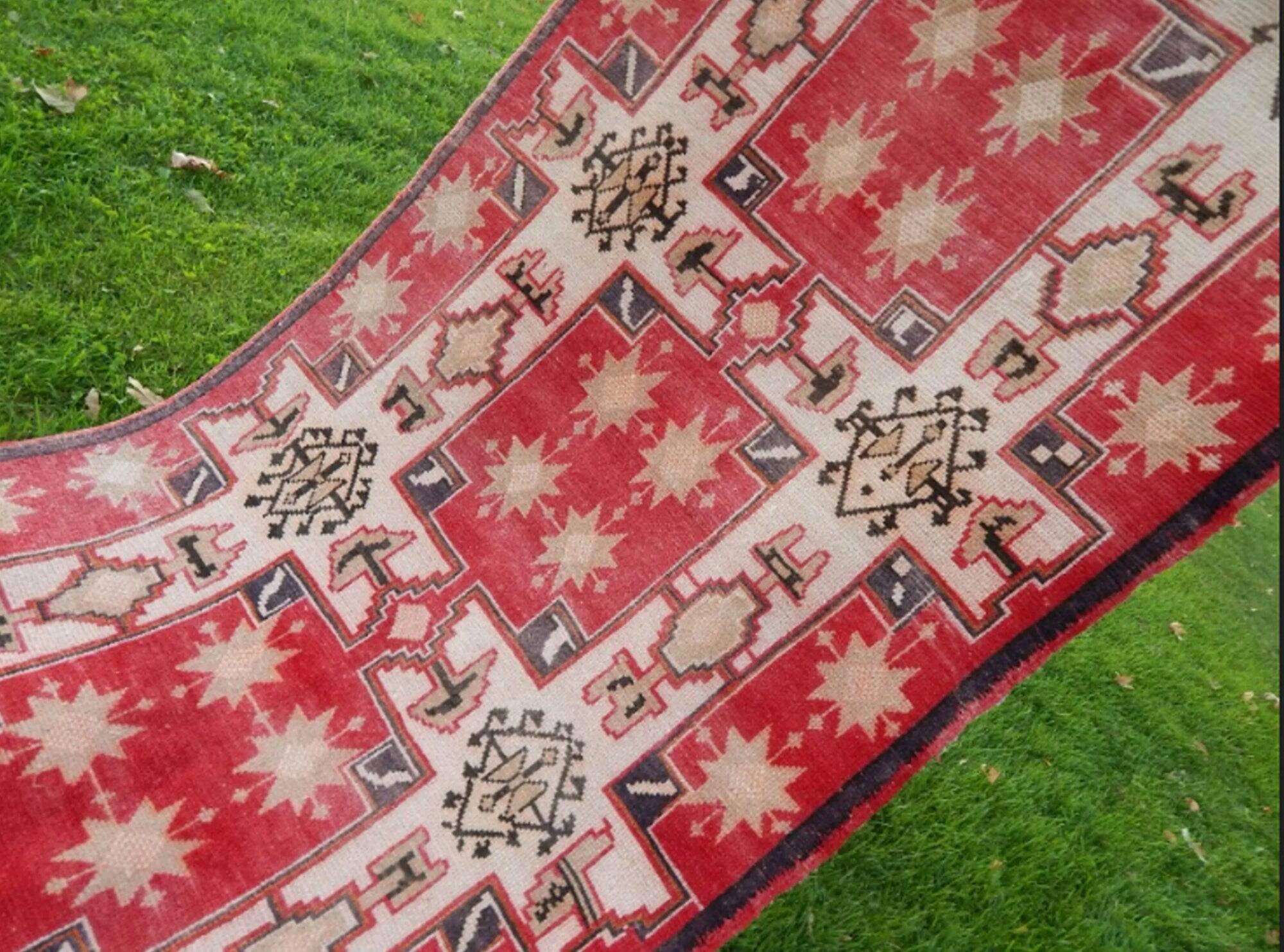 Vintage Turkish hallway rug 115x250 cm