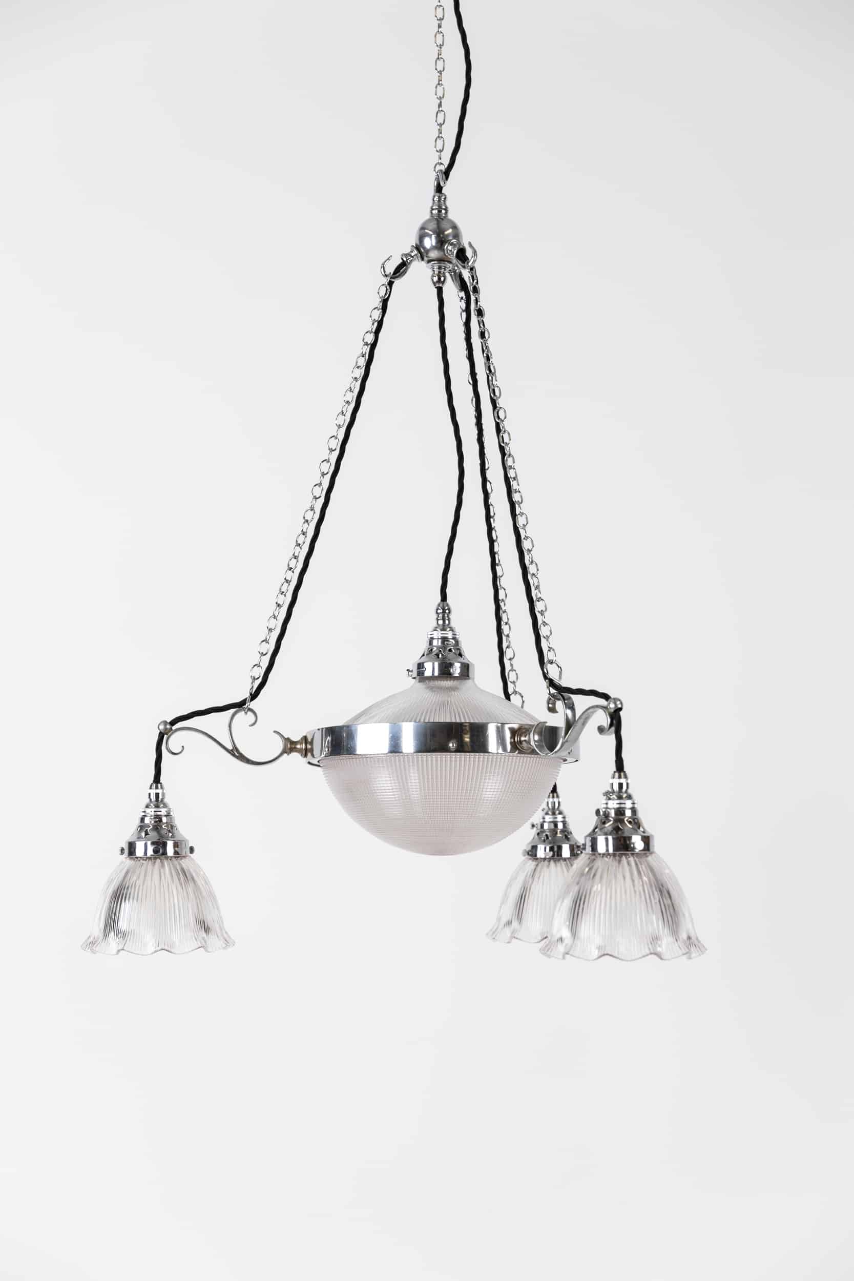 10" Chrome Holophane 'Stiletto' Chandelier