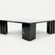 Large italian modern black marble coffee table 1970s