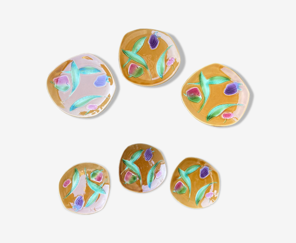 Ensemble de 6 assiettes à dessert Sarreguemines