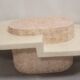 Oval stone coffee table Mactan brutalist marble by Magnussen PONTE