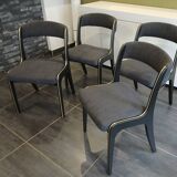 Série de 4 chaises Baumann modèle Gondole, années 1970