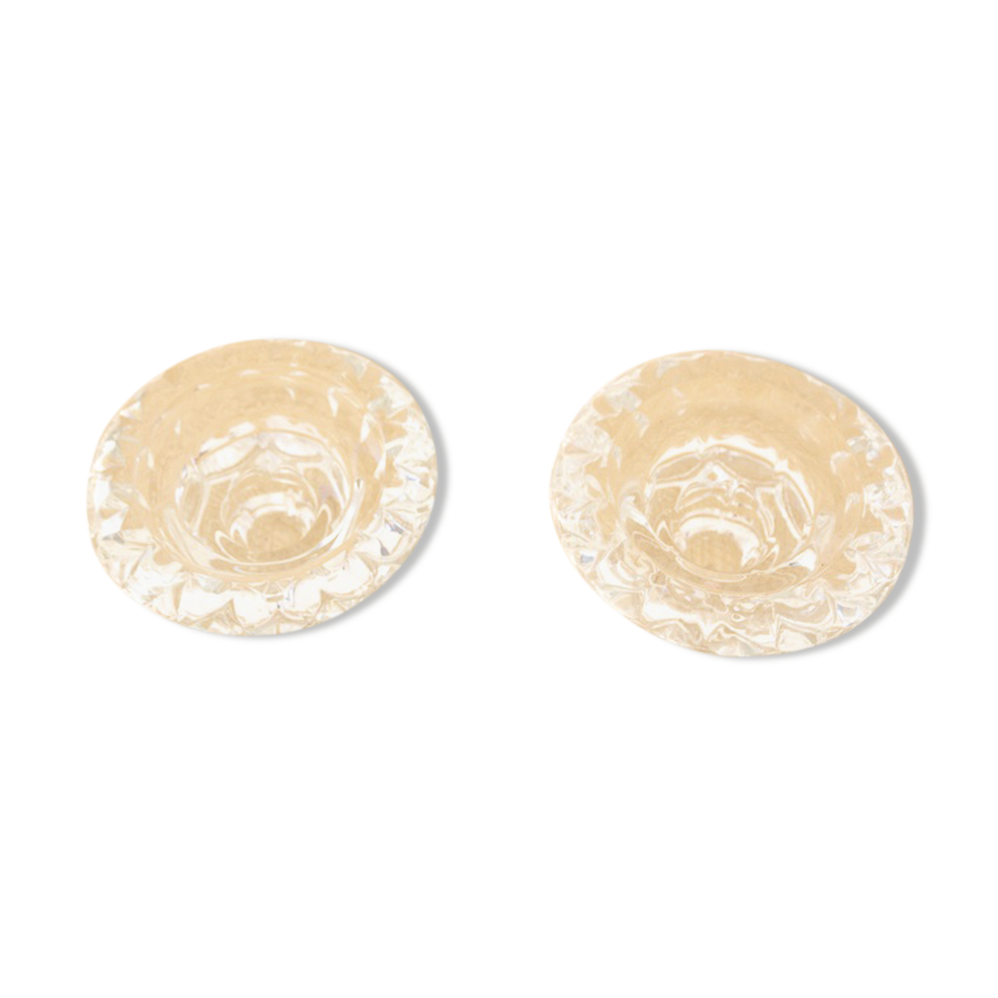 2 clear glass candle holders from Reims