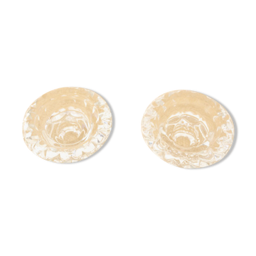 2 clear glass candle holders from Reims