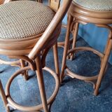 4 high bar stools in rattan vintage ep 1980