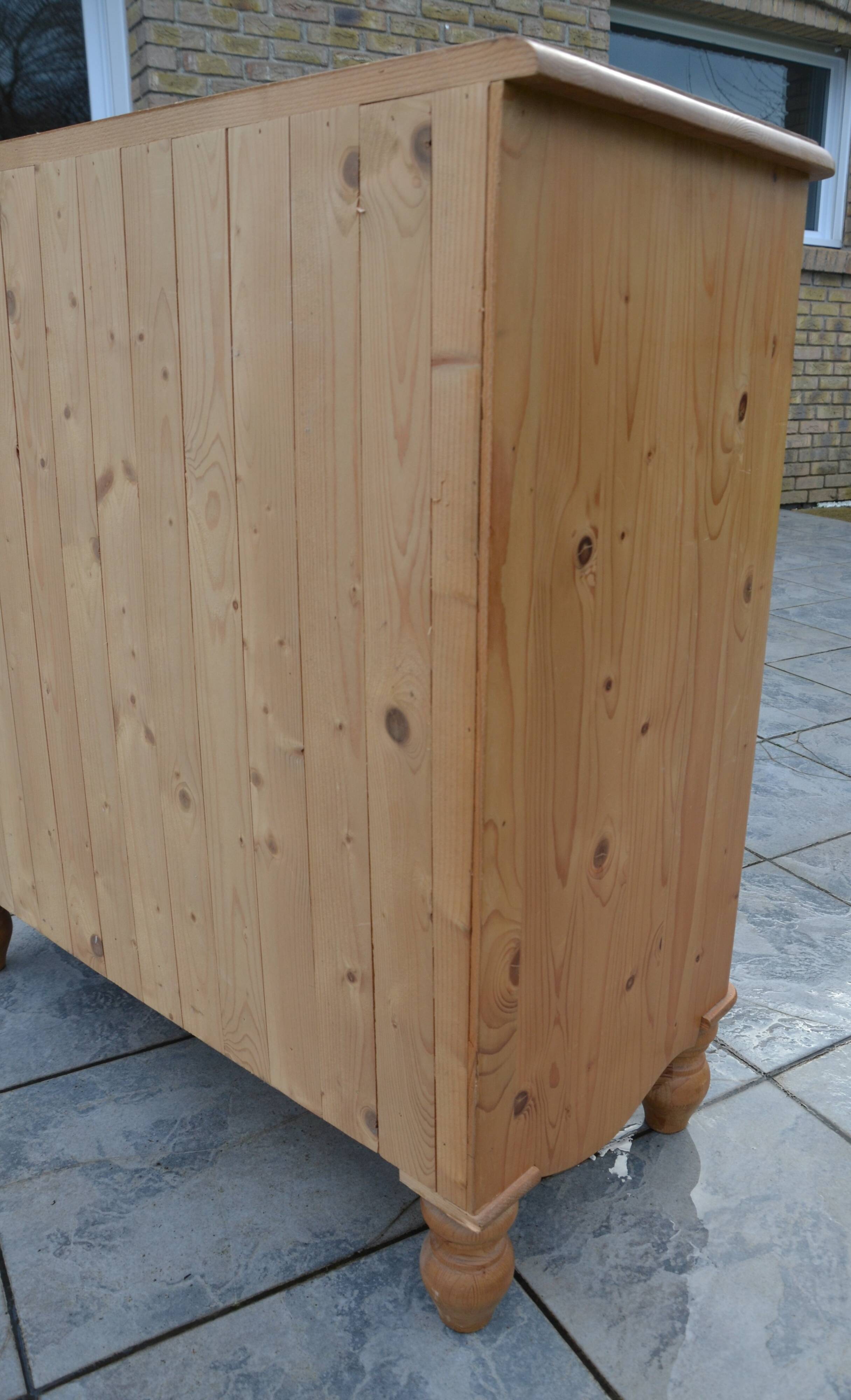 Antique pine commode interior's