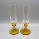 Paire de flutes a champagne anciennes bicolore