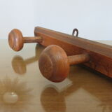 Wooden wall coat rack 4 hooks art deco 1940 1950