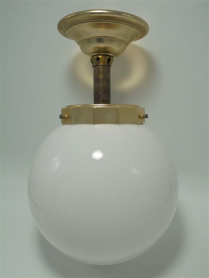 Opaline globe ceiling lamp