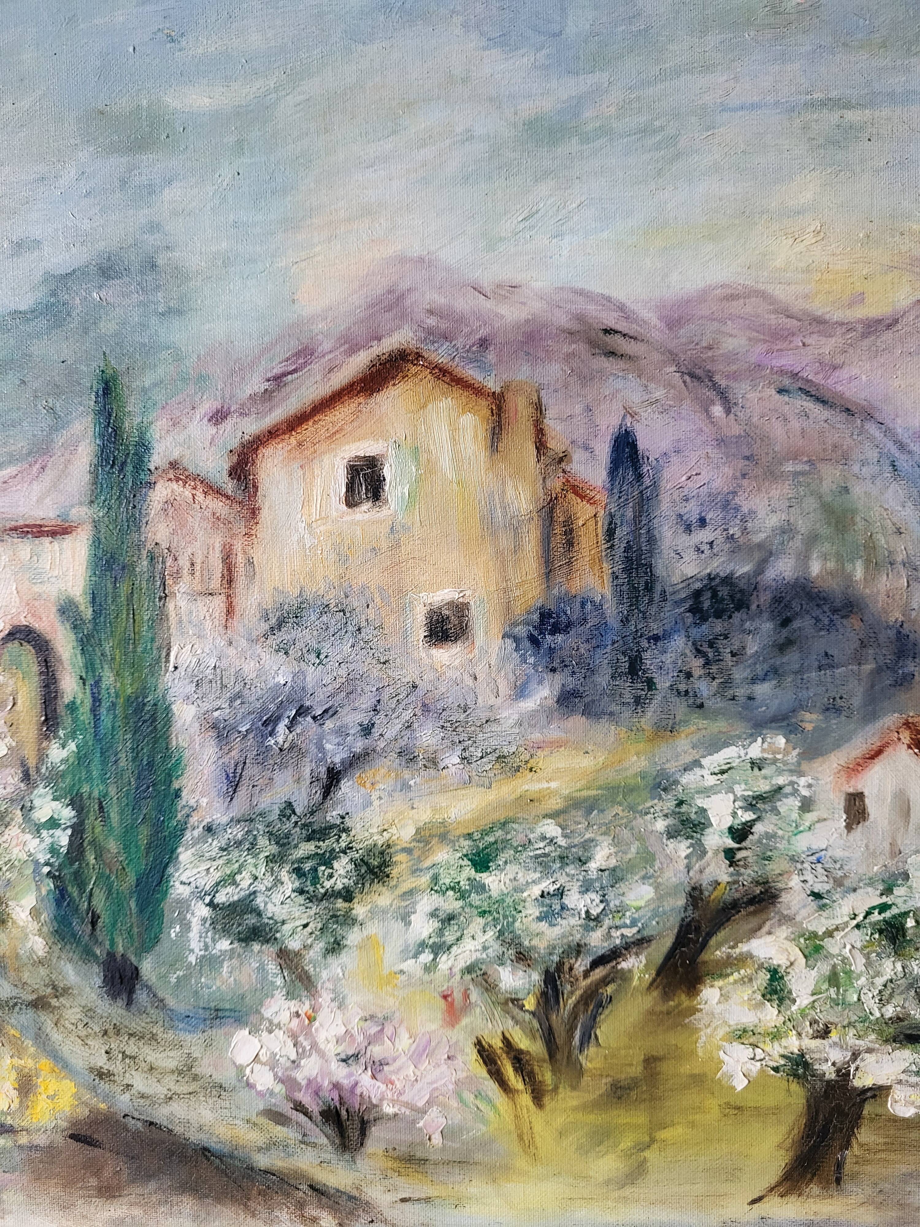 Oil painting on cardboard - Landscape