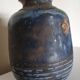 Vase with 2 small fleur-de-lis - glazed terracotta, cobalt