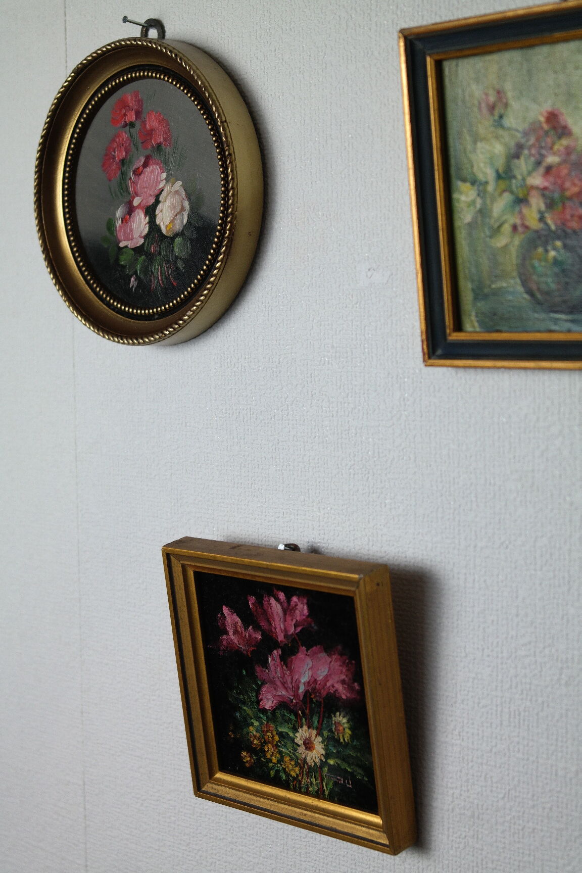 Small old floral paintings