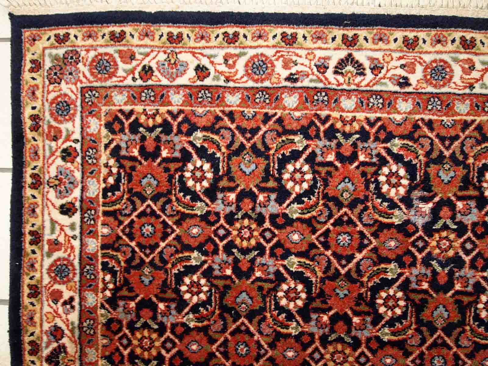 Vintage indian carpet tabriiz handmade 100cm x 130cm 1980s, 1c718