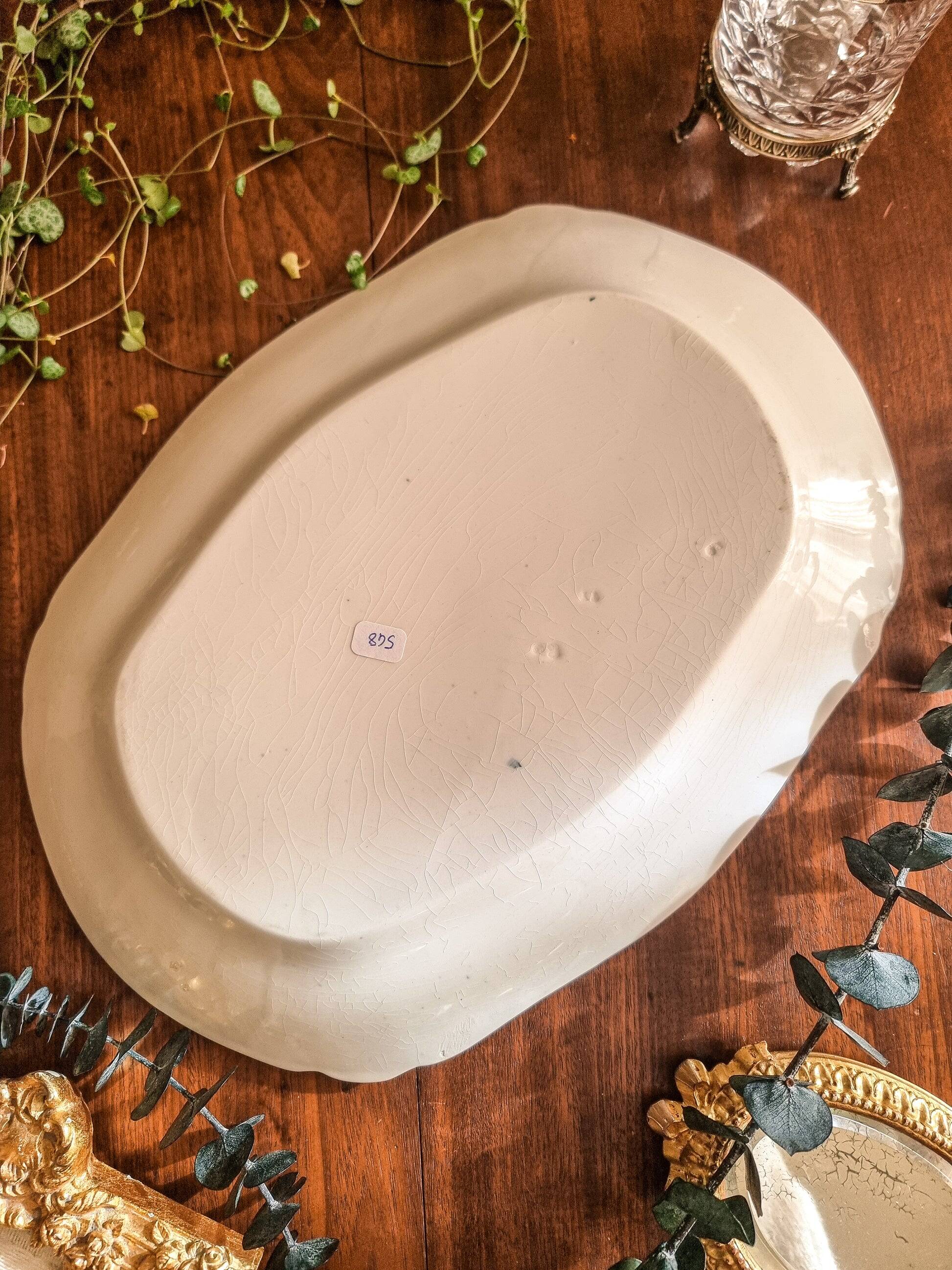 Rectangular plate in semi-porcelain