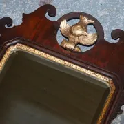 Antique Chippendale Wall Mirror in Gilded Wood with Phoenix, 1760s