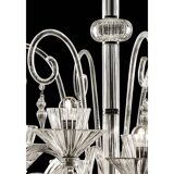 Refined Imperial “Rigadin” Chandelier in Transparent & Gold Murano Glass