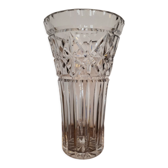 Carved and chiseled crystal vase