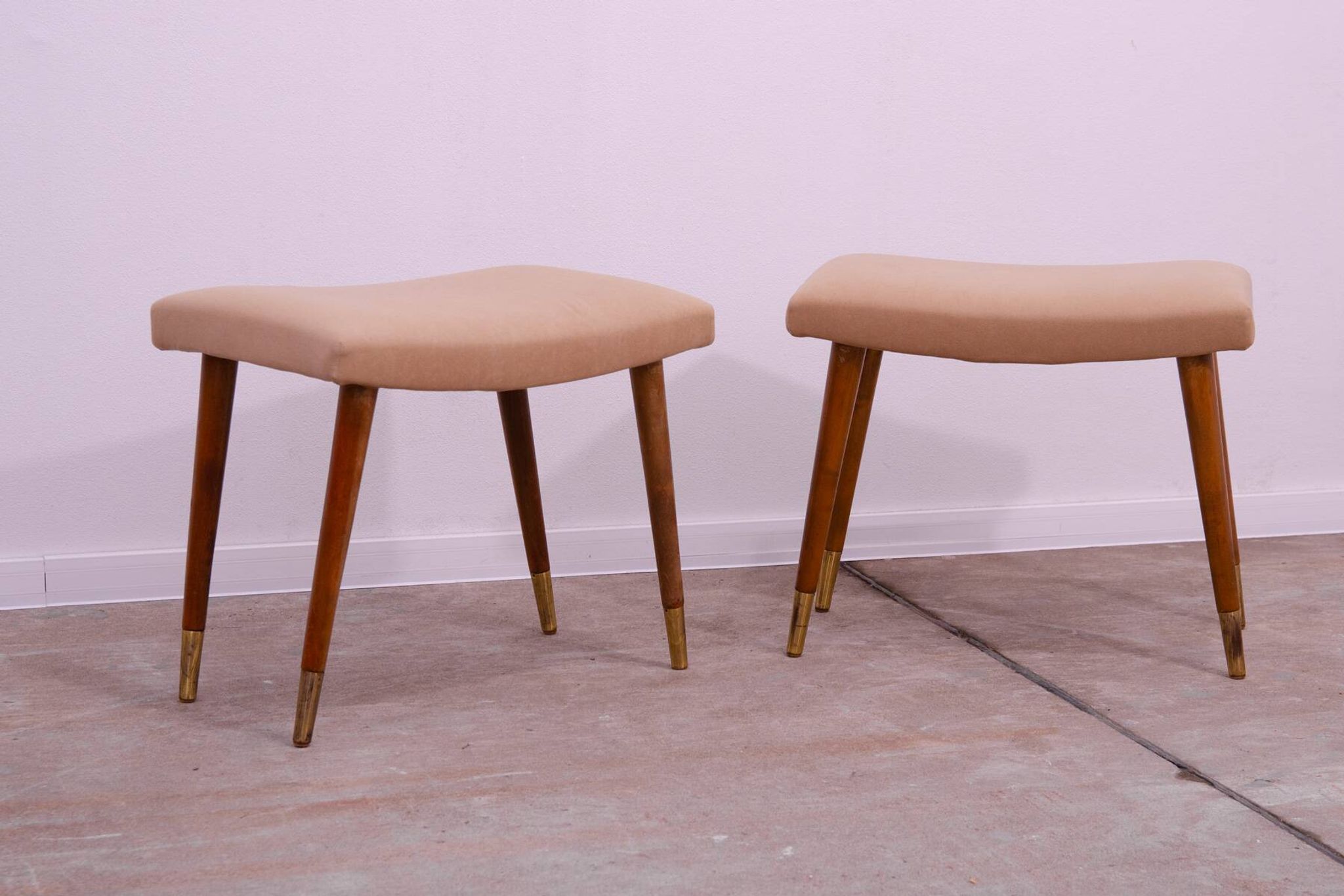 Pair of Scandinavian style stools by Vyčítal and Sedláček, Czechoslovakia, 1960s