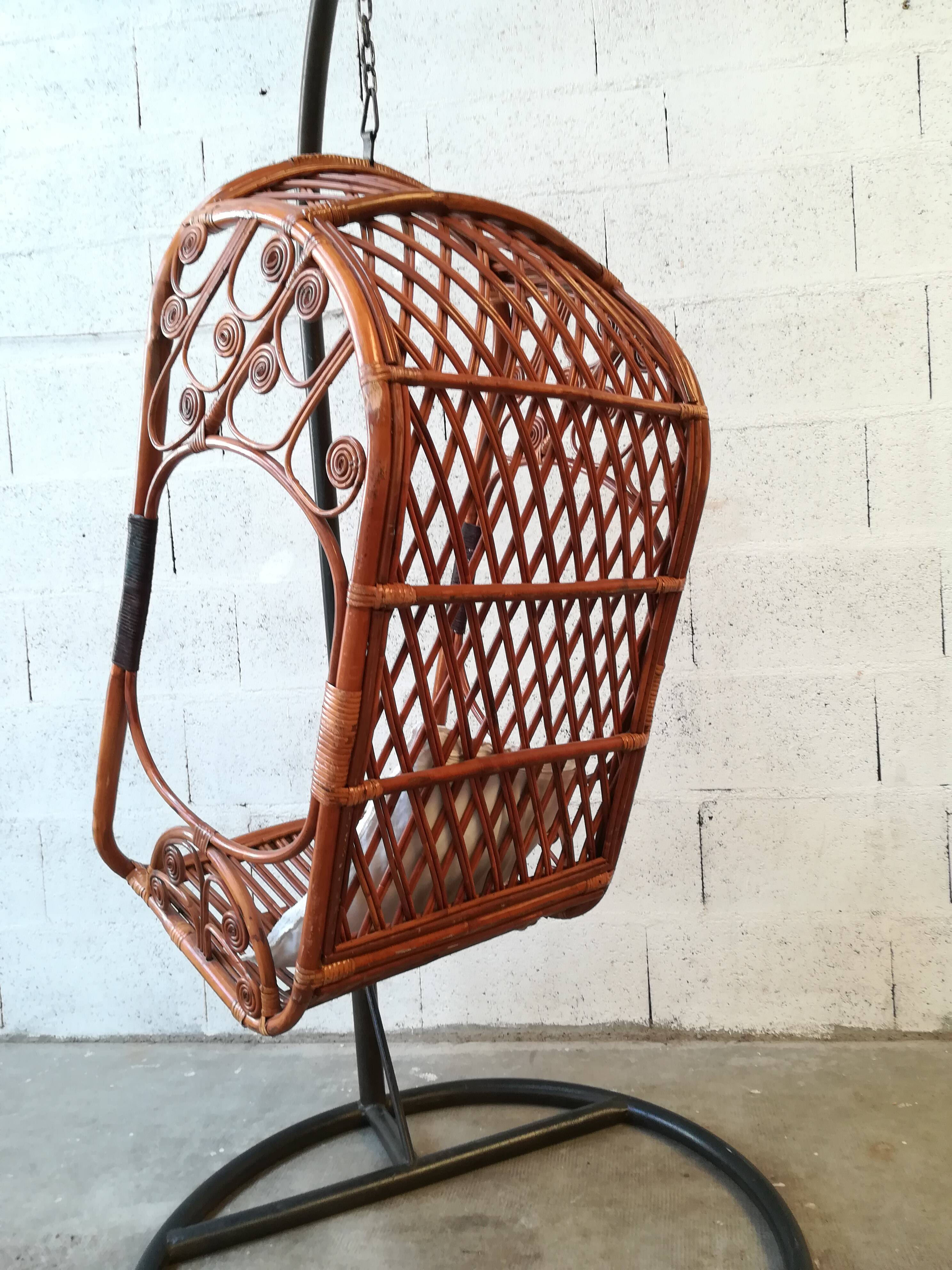 Vintage rattan hanging chair in perfect condition