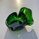 Sculptural ashtray in emerald green glass