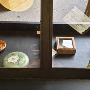 Antique display cabinet on legs