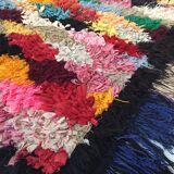 Berber carpet Beni Ouarain with colored diamonds 185x97cm