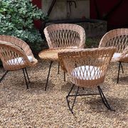 Ensemble de jardin en rotin vintage 1960