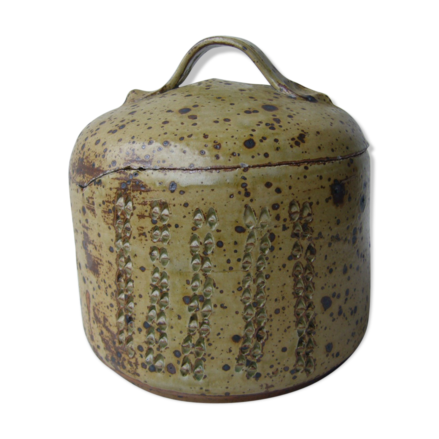 70s ceramic covered pot