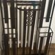 Art deco wrought iron coat rack and Degue lamp