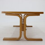 1970s Beech Bench/Planter Stand Czechoslovakia