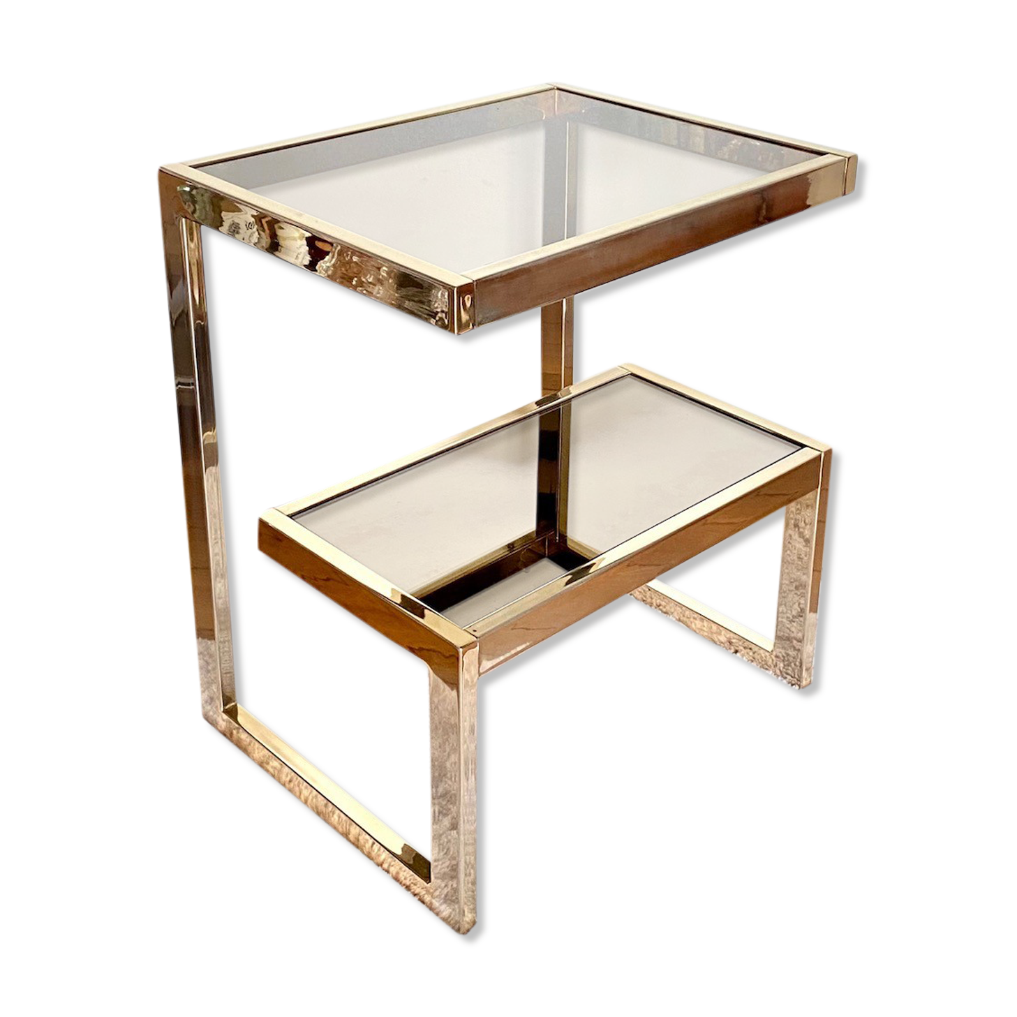 Belgochrom 'G' gold plated side table