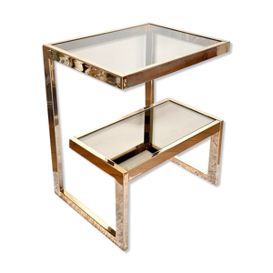 Table d'appoint plaquée or Belgochrom
