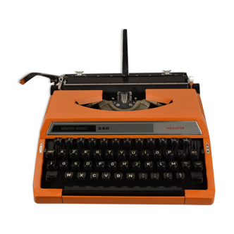 Machine à écrire orange vintage Silver-Reed 250 Tabulator (+ruban neuf)