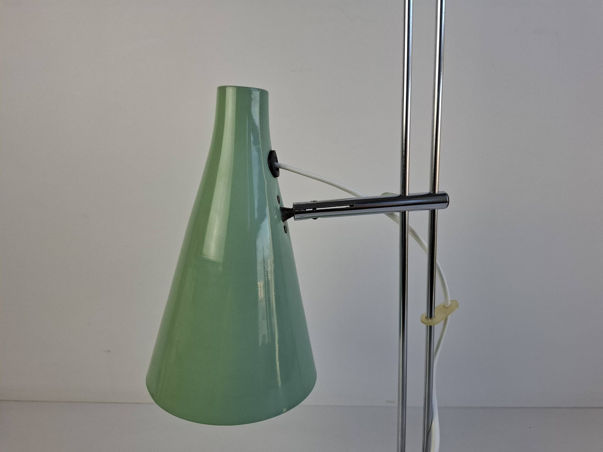 Josef Hůrka for Lidokov Midcentury Modern Table Lamp in Green Metal