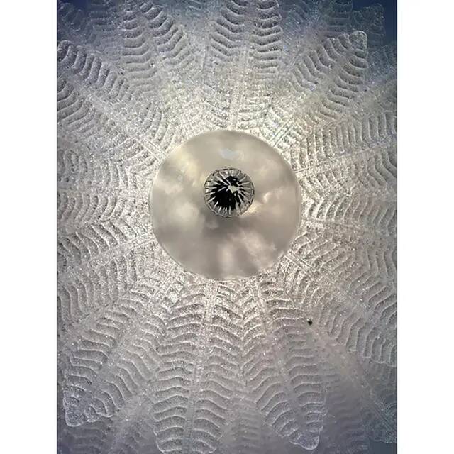Monumental Venetian Leaves Flush Mount in Murano Style Glass by Simoeng