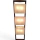 Column totem floor lamp in teak and frosted resin Scandinavian design