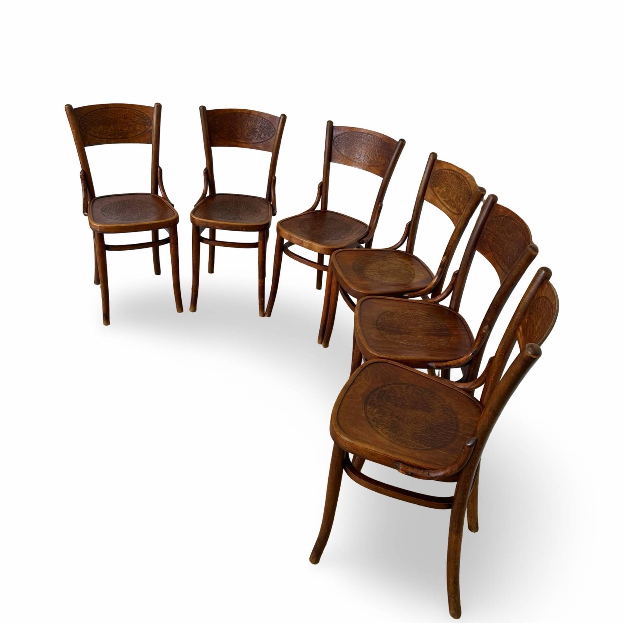 Set of six Authentic antique bentwood chairs, Antonio Volpe