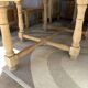 Solid oak farmhouse table with extensions.