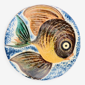 Grand plat à décor de poisson Puigdemont Espagne